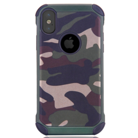 iPhone X - XS   Tough Armor-Case Bescherm-Cover Hoes - Camouflage Groen
