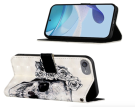 Bescherm-Etui Mapje Hoes voor iPod Touch   -  Wit  -  Skull