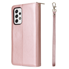 BookCover - 9 Cards - Wallet Etui Hoes voor Samsung Galaxy A53   -  Roze