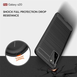 Samsung Galaxy S20 - Carbon TPU Bescherm-Hoes Skin - Zwart