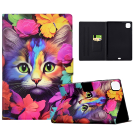 Slim Bescherm-Etui Map voor iPad Pro 11 - 2024  - Kat - Rainbow