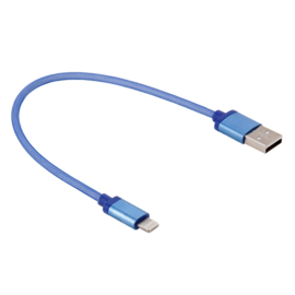 Lightning Oplader en Data USB Kabel voor iPhone - iPad   20cm    Blauw