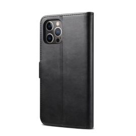 Luxe BoekCover Hoes Etui Mapje voor iPhone 12 - iPhone 12 Pro     Zwart