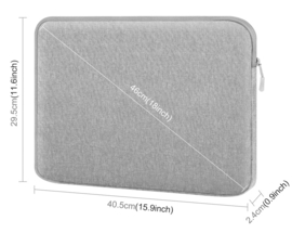 Sleeve Pouch Hoes  voor 15"- 16"   Laptop - Macbook Pro   Grijs