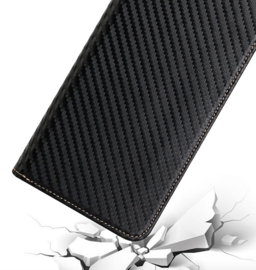 Luxe BookCover Hoes Etui voor Samsung Galaxy A55  -  Zwart-Carbon