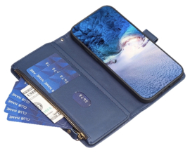 9 Pas - Portemonnee Etui Hoes voor iPhone 15    -    Blauw