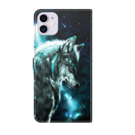BookCover Hoes Etui voor iPhone 13 - iPhone 14   Wolf   3D Effect