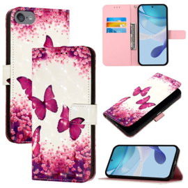 Bescherm-Etui Mapje Hoes voor iPod Touch   - Roze Vlinder