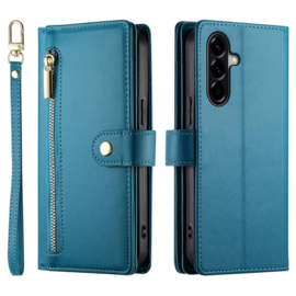 Luxe Portemonnee - Etui  Hoes Tas voor Samsung Galaxy A57   - Met Schouder - Draagkoord -  Blauw
