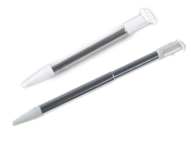 2x Inschuifbare Aluminium Stylus Pen voor New Nintendo 2DS XL. Wit