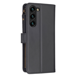 9 Pas - Luxe BookCover Wallet Etui voor Samsung Galaxy S23 PLUS    Zwart