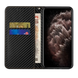 Luxe BookCover Hoes Etui voor Samsung Galaxy A34  -  Zwart-Carbon