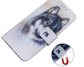 BookCover Hoes Etui voor Samsung Galaxy S24   -  Wolf Wit