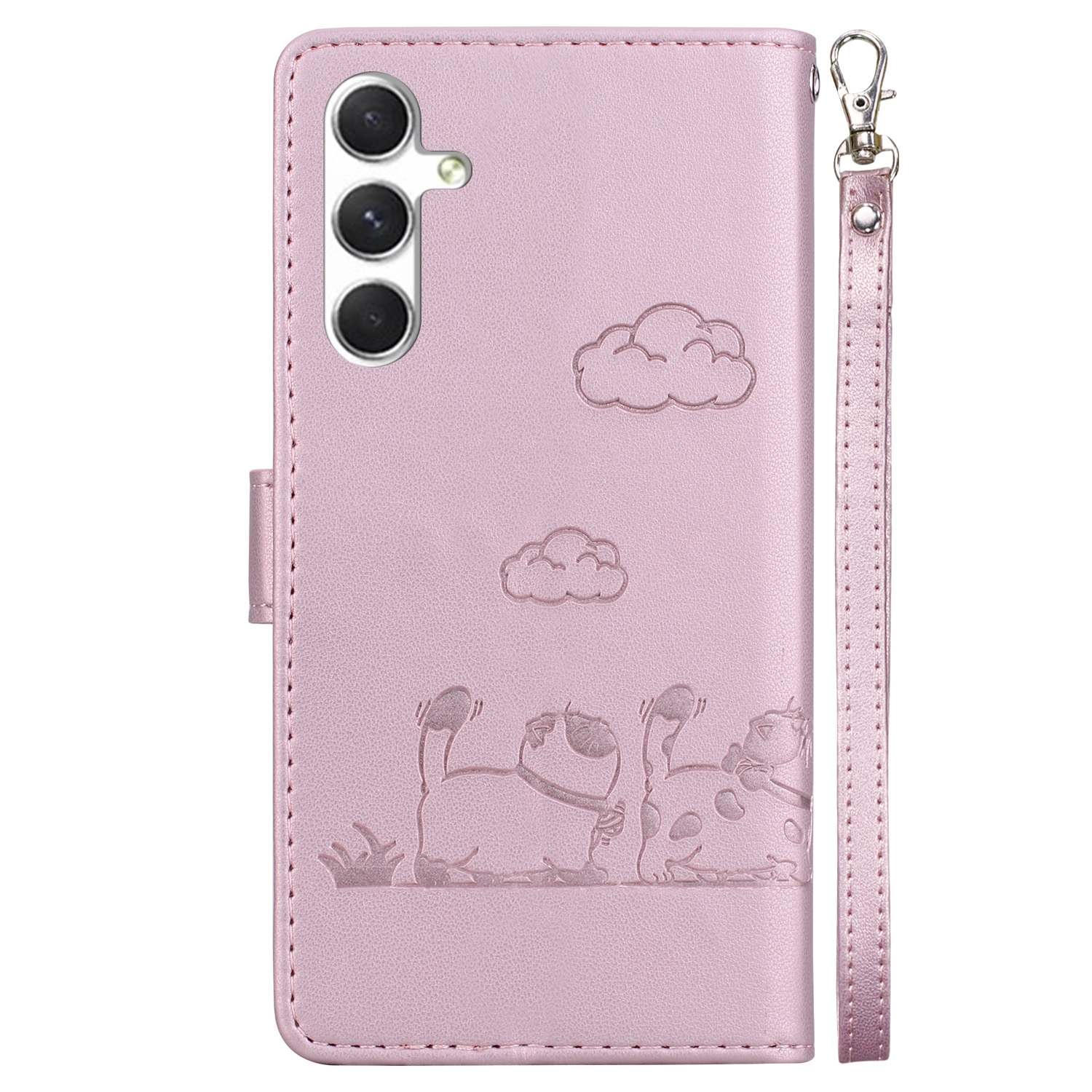 BookCover Hoes Etui voor Samsung Galaxy S24 - S25  -  Roze  - Cartoon Cats   - Kat - Reliëf