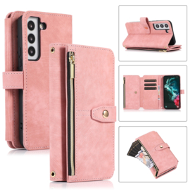 9 Pas - Portemonnee Etui Hoes voor Samsung Galaxy S23   -  Roze