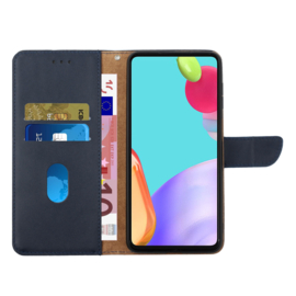 Lederen BoekCover Hoes Etui voor Samsung Galaxy S24 - S25  -  Blauw