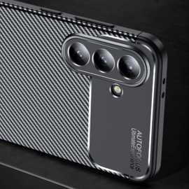Carbon TPU Bescherm-Hoes Skin Cover voor  Samsung Galaxy A56 - A36 - Zwart