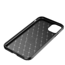 Luxe TPU Carbon  Bescherm-Hoes  voor iPhone 12 - 12 Pro       Zwart