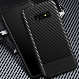 Samsung Galaxy S10e - Carbon TPU Bescherm-Hoes Skin - Rood