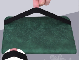 Bescherm-Etui Hoes Map voor Samsung Galaxy Tab  A9 Plus - A11 Plus - 11" -   Bloem Reliëf - Groen