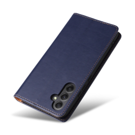 Luxe BookCover Hoes Etui voor Samsung Galaxy A35    Blauw