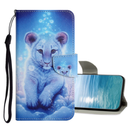 BookCover Hoes Etui voor Samsung Galaxy A23  Tijger - Welp - Blauw