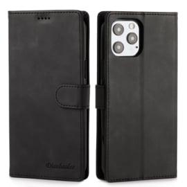 Luxe Boek-Cover Hoes Etui Mapje voor iPhone 12 Pro Max      Zwart