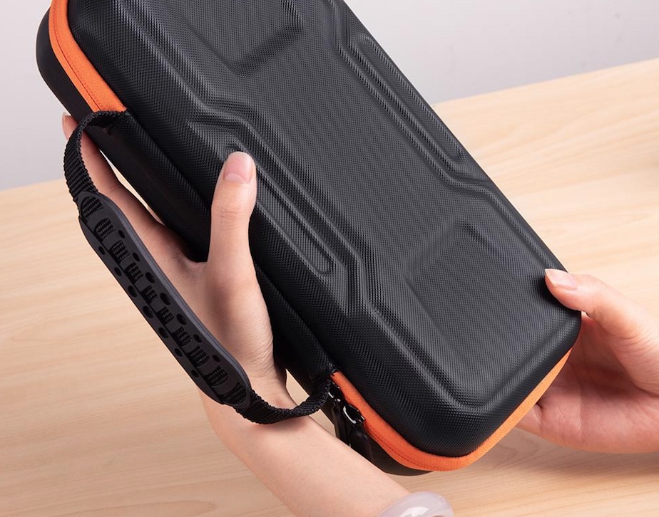 Luxe Aero-case Etui Hoes Cover voor Nintendo Switch 2  -   Zwart-Oranje
