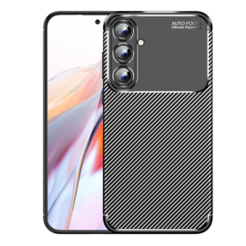 Samsung Galaxy A55  - Carbon TPU Bescherm-Hoes Skin - Zwart