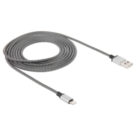 Luxe Metalen Lightning Oplader - Data USB Kabel voor iPhone - iPad  2m  Zilver