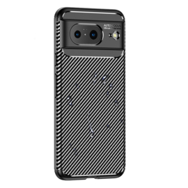 Google Pixel 8  - Carbon TPU Bescherm-Hoes Skin - Zwart