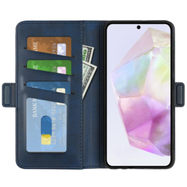 Luxe BoekCover Etui Hoes  voor Samsung Galaxy A36 - A56  -  Blauw