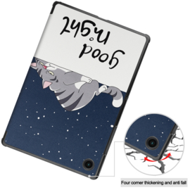 Cover Map Hoes voor Samsung Galaxy Tab A8 10.5  - Good Night Cat
