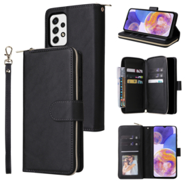 BookCover - 9 Cards - Wallet Etui Hoes voor Samsung A23   -  Zwart