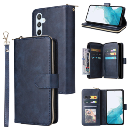 BookCover - 9 Cards - Wallet Etui Hoes voor Samsung Galaxy A54 - 5G   -  Blauw