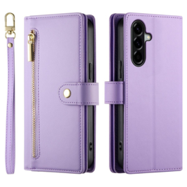 Luxe Portemonnee - Etui  Hoes Tas voor Samsung Galaxy A57   - Met Schouder - Draagkoord -  Lila - Paars