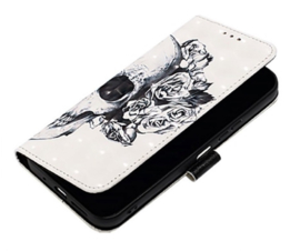 Bescherm-Etui Mapje Hoes voor iPod Touch   -  Wit  -  Skull