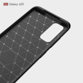 Samsung Galaxy S20 - Carbon TPU Bescherm-Hoes Skin - Zwart