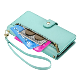 Luxe Portemonnee - Etui  Hoes Tas voor Samsung Galaxy A57   - Met Schouder - Draagkoord -  Turquoise