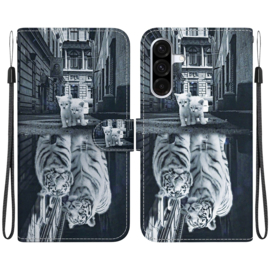 BoekCover Hoes Etui voor Samsung Galaxy A36  -  A56   -  Kitten - Tijger
