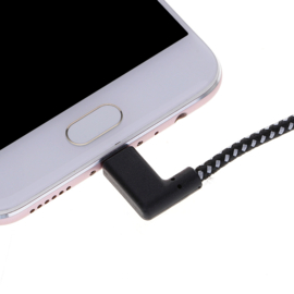 Hoek - USB-C  Oplader en Data USB Kabel voor iPhone  15cm.