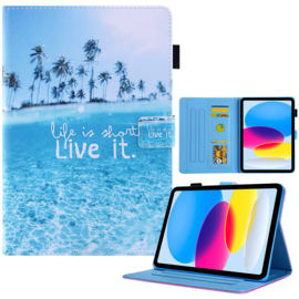 Beach  -   Bescherm-Etui Map Hoes voor   iPad 10 - 10.9 -  A2696 - A2757