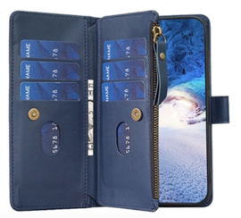 9 Pas - Portemonnee Etui Hoes voor Samsung Galaxy A14   -   Blauw