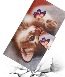 BookCover Hoes Etui voor Samsung Galaxy A54  -    Lieve Kitten - Vlinder