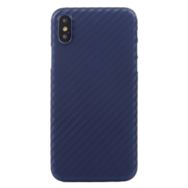 Slim Carbon Bescherm-Hoes Skin  voor iPhone X - XS    Blauw