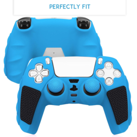 Grip Silicone Hoes / Skin voor Playstation 5 PS5 DualSense Controller  -  Blauw  -   V3