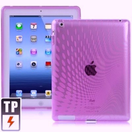 TPU Bescherm- Hoes Cover Skin voor iPad 3 Paars