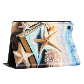 Luxe Bescherm-Etui Hoes Map voor Samsung Galaxy Tab  A9 Plus - A11 Plus - 11"  -   "Zeester - Strand"