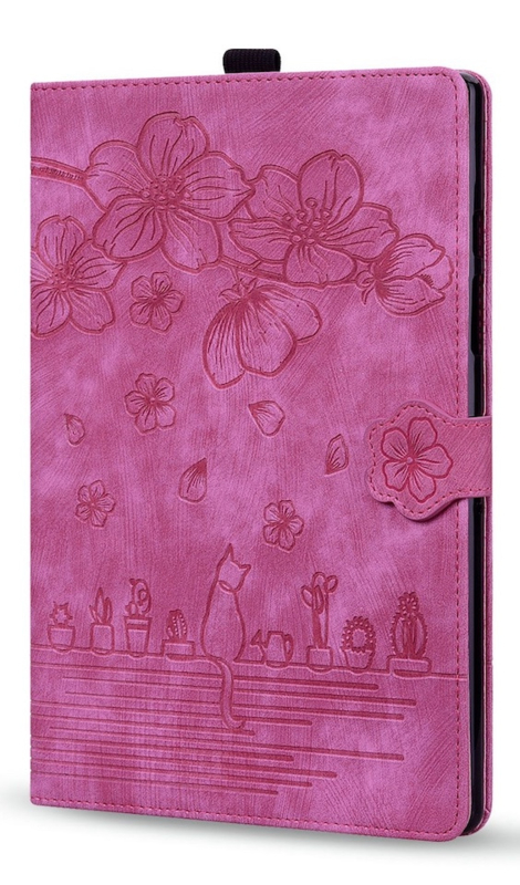 Bescherm-Etui Hoes Map voor Xiaomi Redmi Pad SE 11 2025  -   Bloemen en Kat -  Roze
