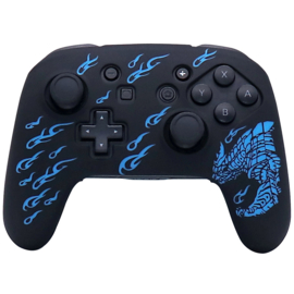 Silicone Hoes / Skin voor Nintendo Switch Pro Controller -  Blauw Dragon